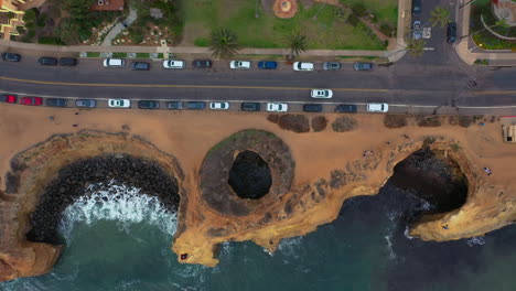 landscape of eroded cliffs, sunset cliffs, california