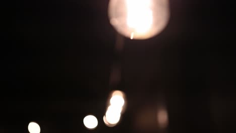 dream-like string of edison bulbs at night, mood setting