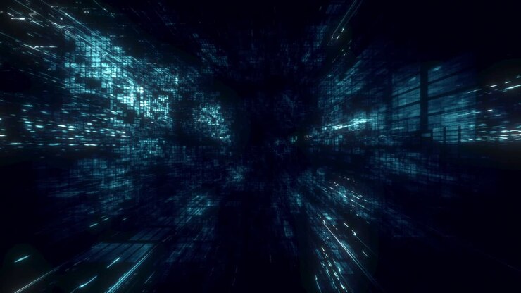 Abstract Festive Blue Digital Block Space VJ Loop and Background