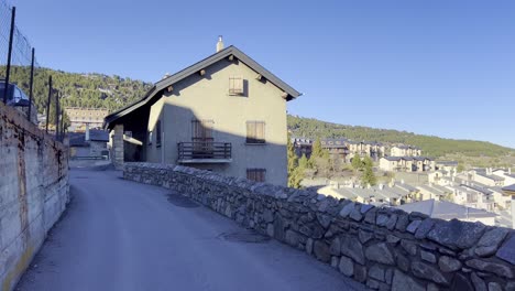 a moving frame capturing buildings from the les angles ski resort in france