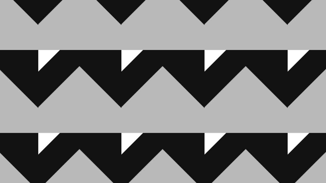 Graphic pattern in black and white with stroboscopic and hypnotic effect, while increasing in size and then reducing it.