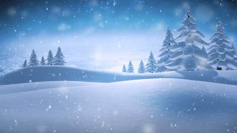 winter scenery and falling snow