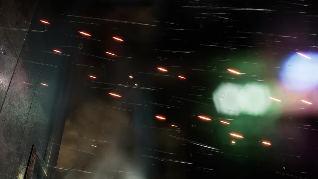 비가 오는 밤 의 도시 풍경