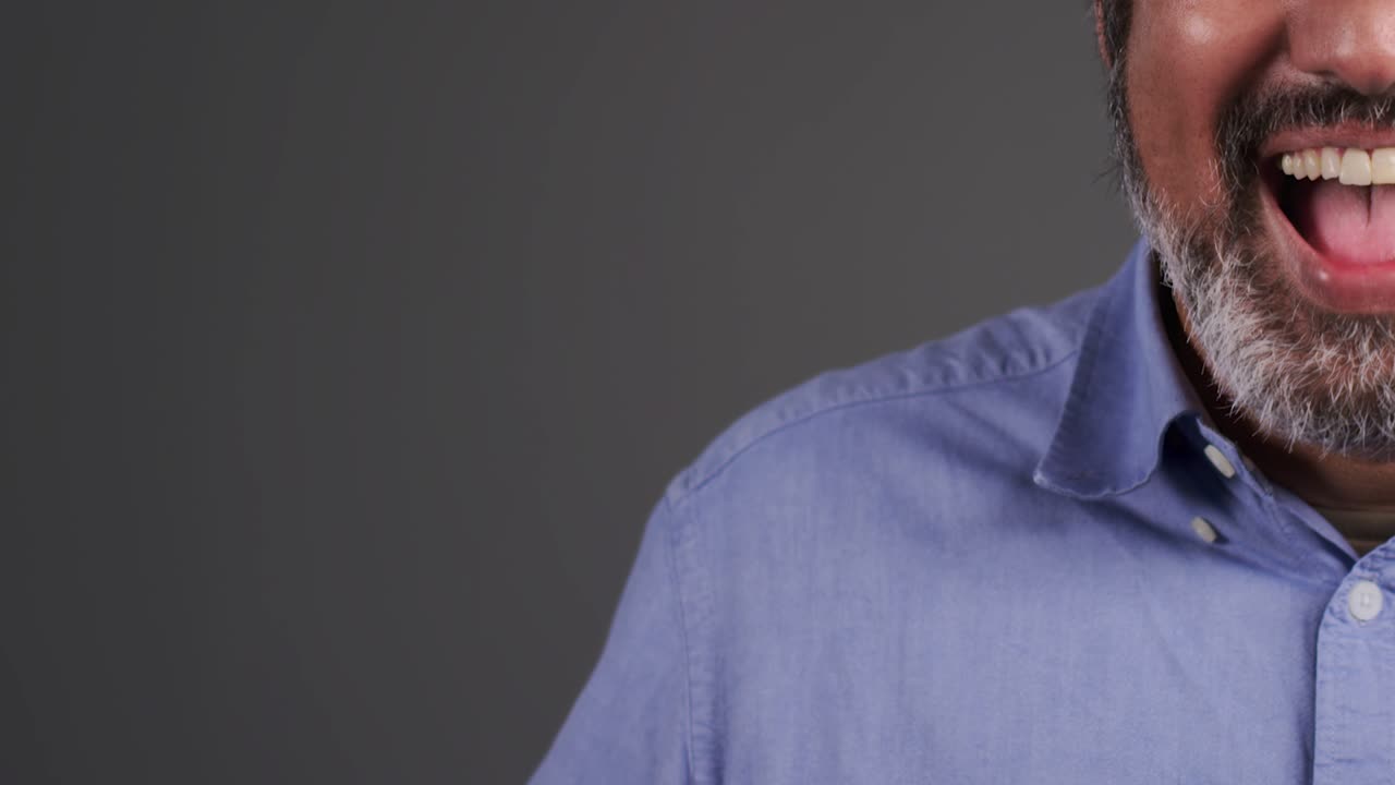 Middle Aged Man Pleasantly Surprised Portrait