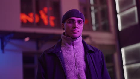 young man in night city