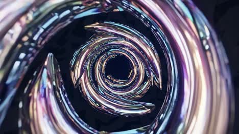 abstract iridescent spiral tunnel