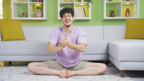 Joyful-young-man.-Listening-to-news-and-announcements.