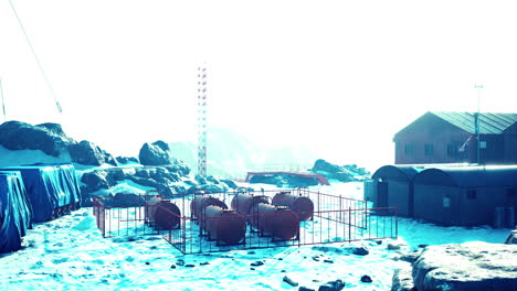 vista aérea de la estación antártica en la antártida