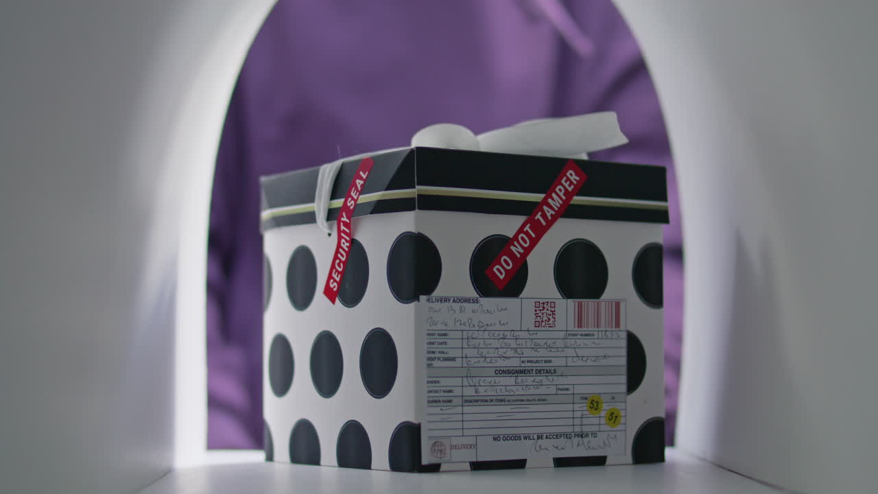 Close Up of Woman Collecting Sealed Parcel Containing Gift from Mailbox