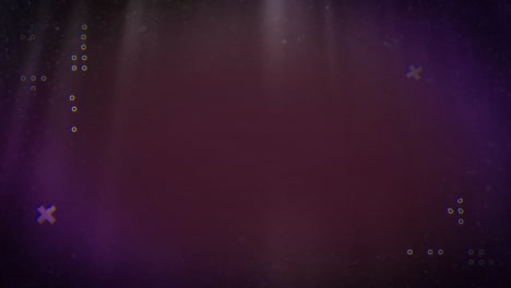 animación de formas y patrones abstractos contra el espacio de copia en fondo púrpura