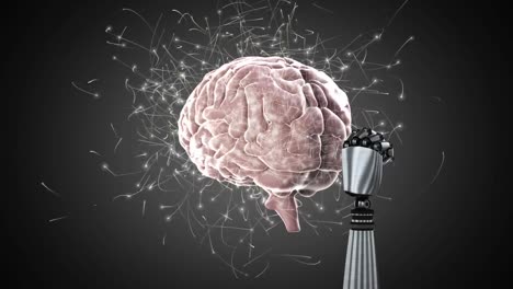 brain with a robot arm