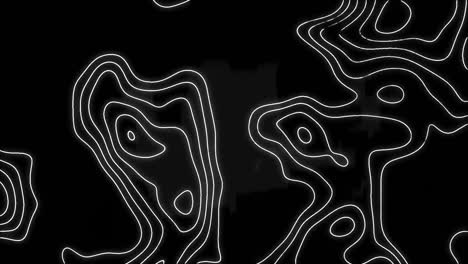 Animation-Von-Weißen-Konturlinien,-Die-Sich-Auf-Schwarzem-Hintergrund-Bewegen