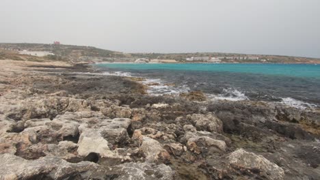 mellieha bay in malta on a windy day