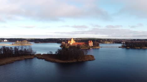 trakai castle medieval gothic island castle, located in the galve lake