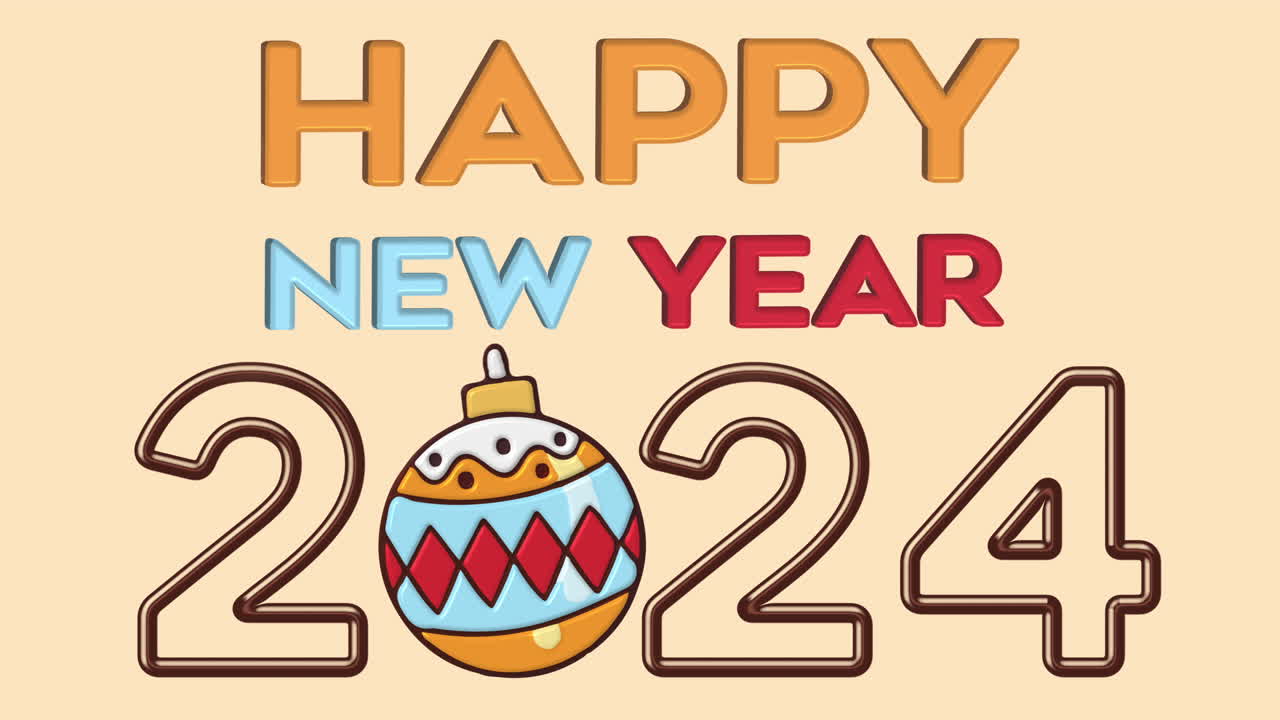 Happy New Year Celebration Text Animation