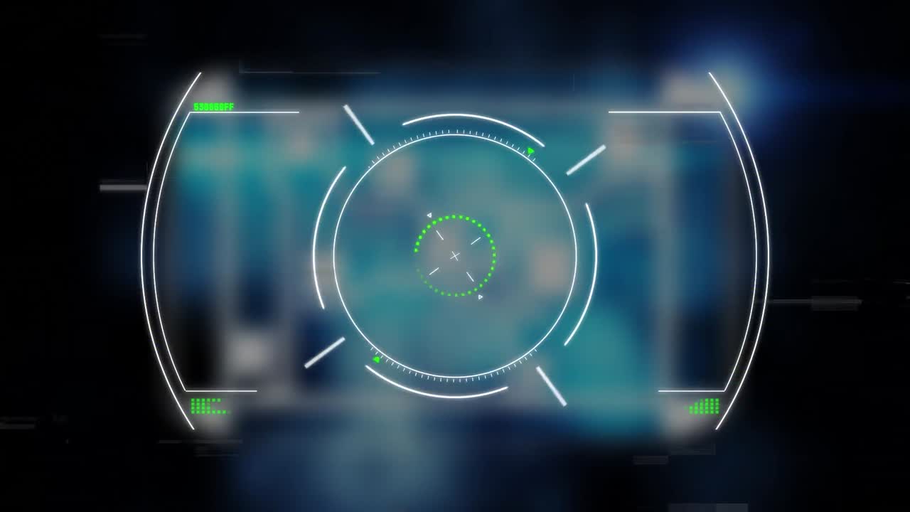 animación del visor con fallo en fondo azul y negro