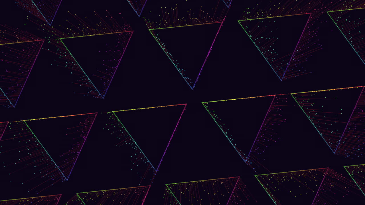 생동감 넘치는 기하학적 패턴의 선, 모양, 그리고 추상적인 디자인의 다채로운 점