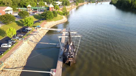 aerial view of the pinta, docked on the cumberland river