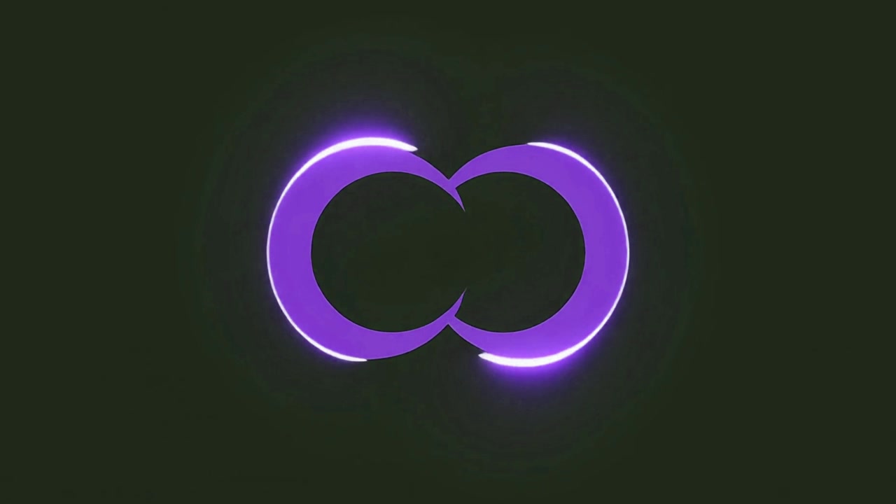 Animated Purple Circles Transforming into Infinity Symbol