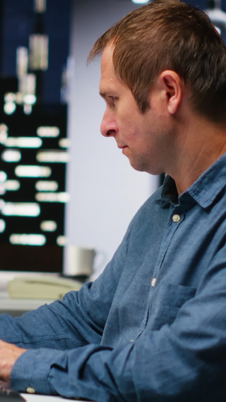 Vertical Video Skilled architect creating a 3D render of apartment interior layout