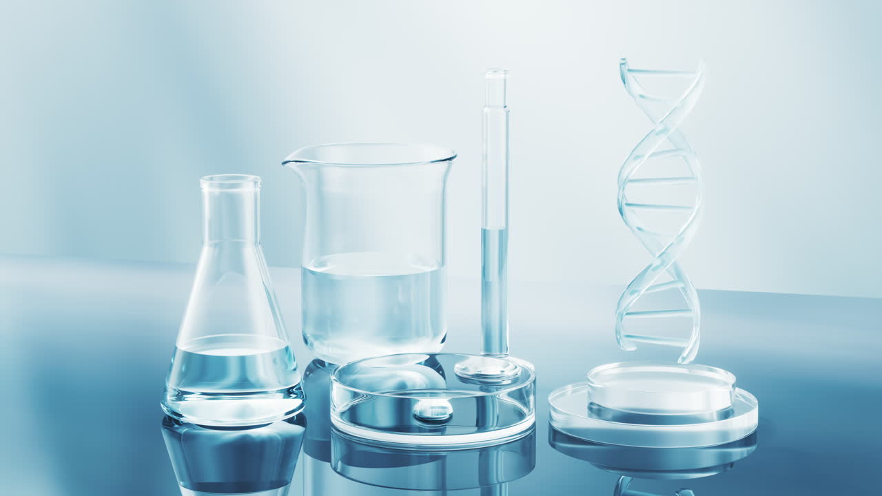 화학 실험실 장비, 3d 렌더링