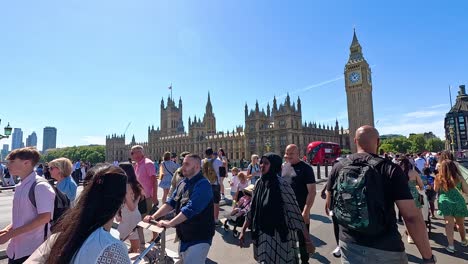 people walking near big ben on a sunny day