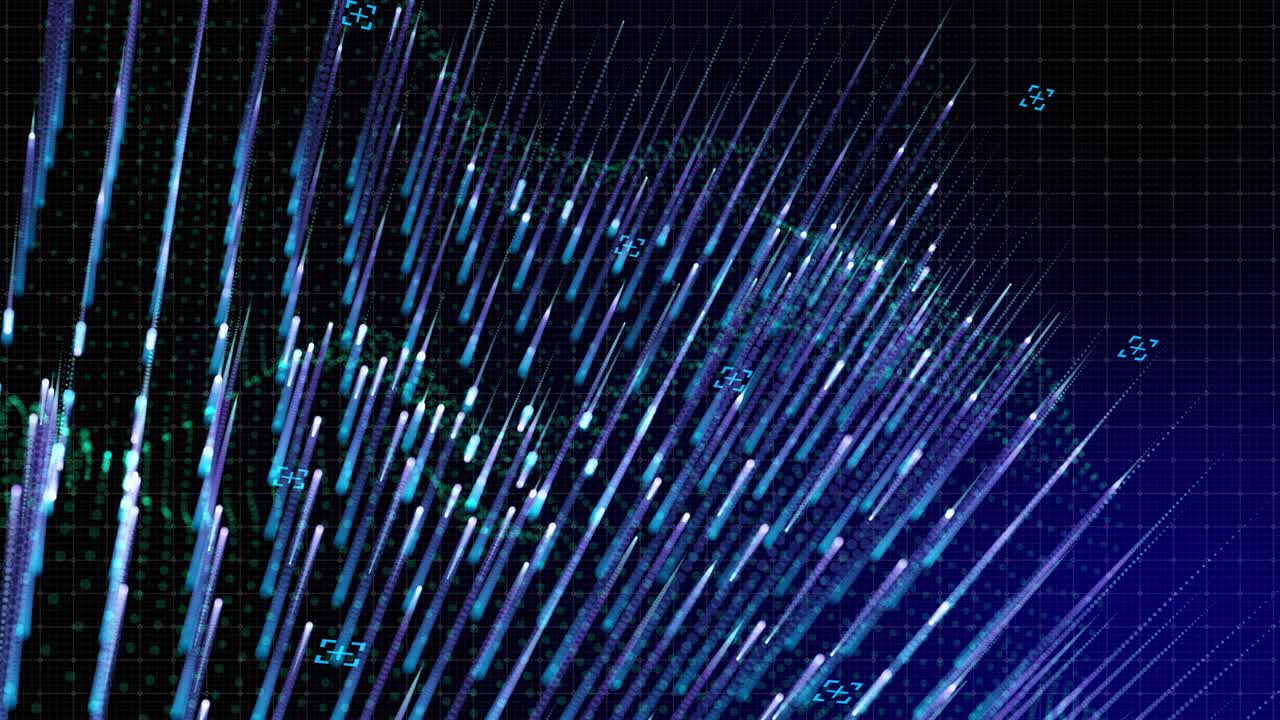 Computer AI cloud data security system big cloud data online digital technology analyze, futuristic iot 3D beat motion neon glow color artificial intelligent abstract cyber space concept.