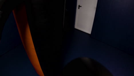 boxing training in a dark room