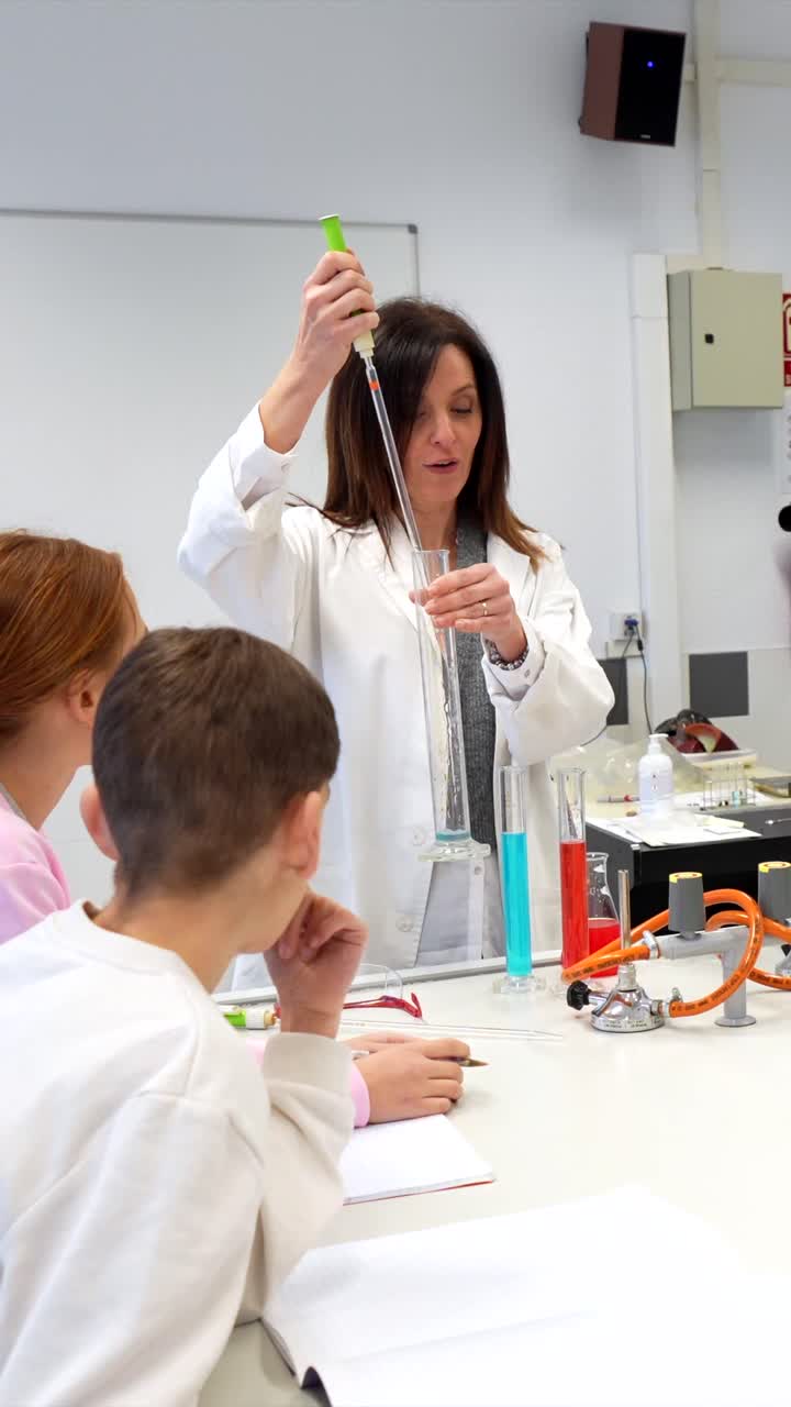Science Lab with Students Conducting Experiments