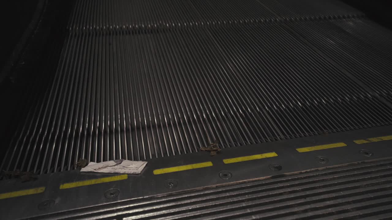 Close up shot of escalator