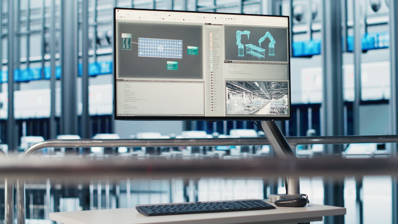 монитор в индустрии 4.0 - промышленный завод, используемый для автоматизации робототехники.