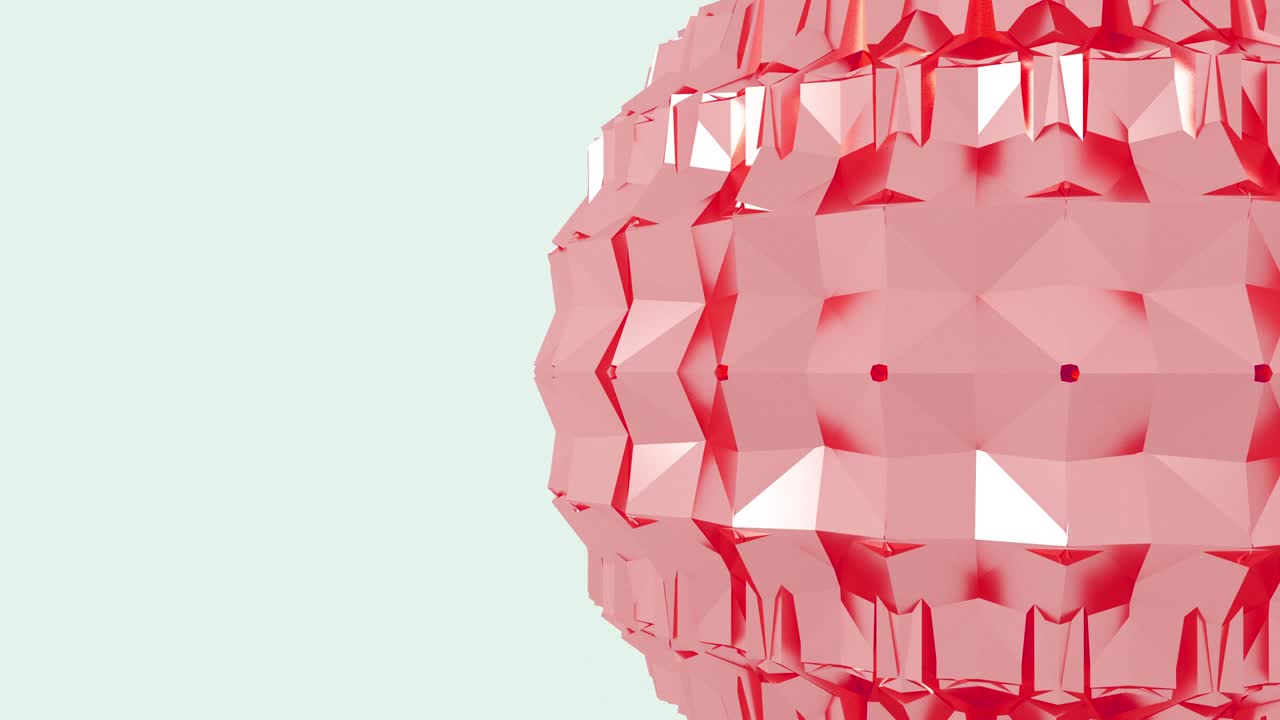 추상적인 3d 모양의 금속 육각형 구 애니메이션, 4k 렌더링 루프 영상, 다양한 파스텔 색상 세트