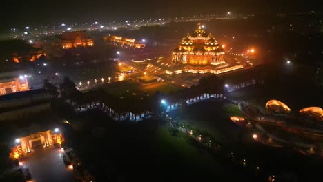 Swaminarayan-Akshardham-Mandir-En-La-Vista-Aérea-De-Nueva-Delhi