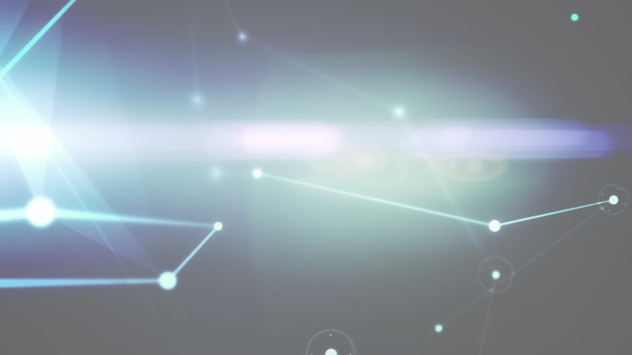 회색 배경 위에 연결 네트워크와 데이터 처리의 애니메이션