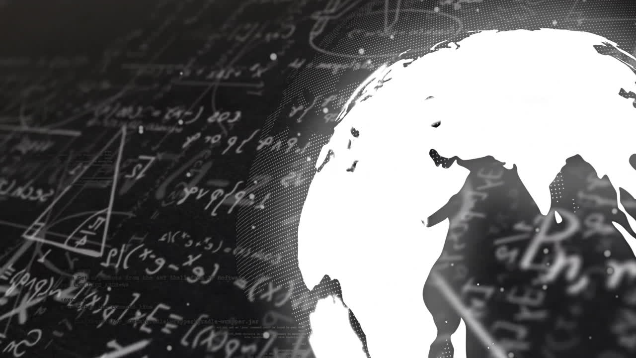 회전하는 지구 애니메이션에 대한 수학적 방정식과 공식