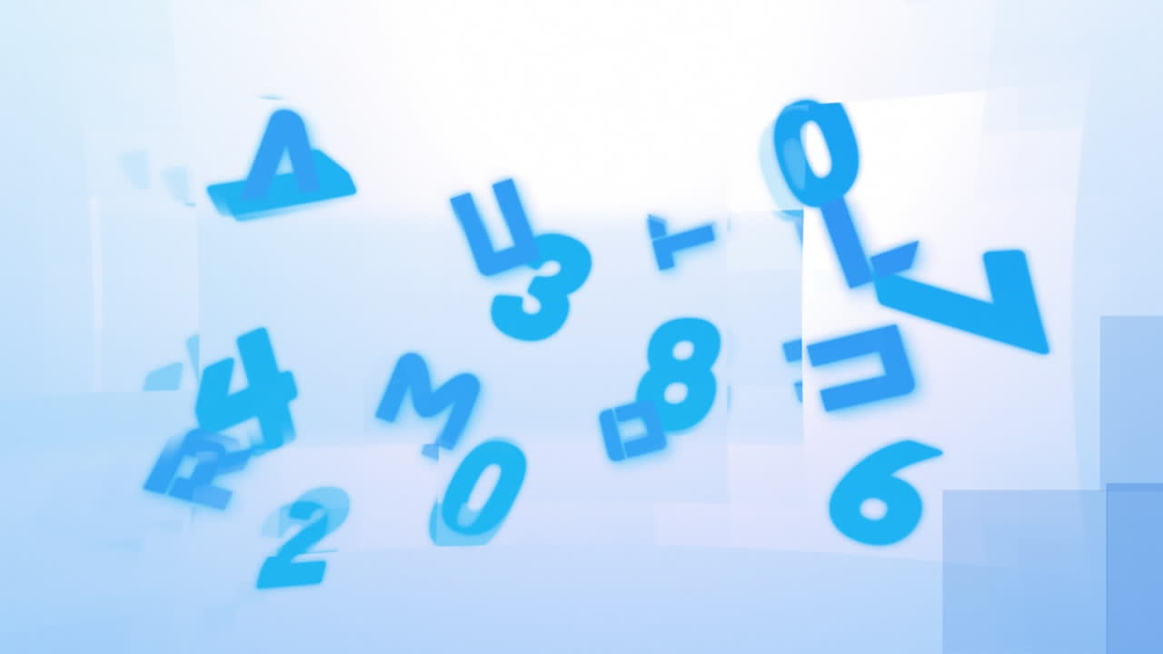 Animation of letters and numbers changing on white background