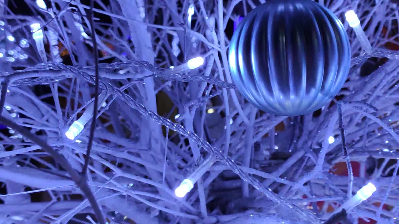 Christmas decorations with blue lights 2