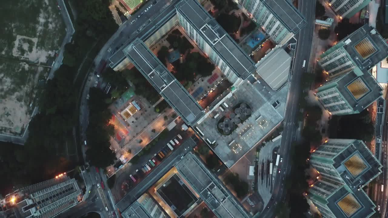 imagen aérea del distrito de kowloon en hong kong