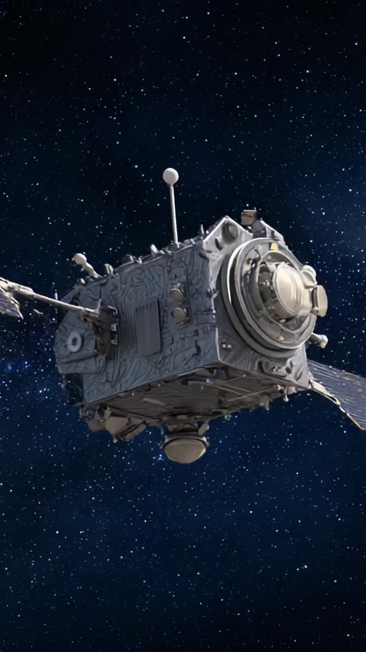 Esplorazione nel cosmo: viste mozzafiato di un satellite che manovra attraverso l'immensità dello spazio catturate in due incredibili fotogrammi