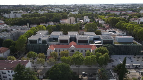 conservatorio de arte de montpellier vista aérea de un día soleado