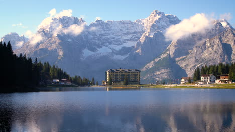 lake misurina with dolomites mountain in italy