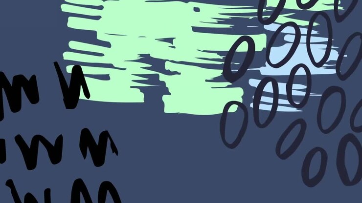 Animaatio "wow"-tekstistä retrohenkisessä puhekuplassa moniväristen koukeroiden päällä sinisellä taustalla.