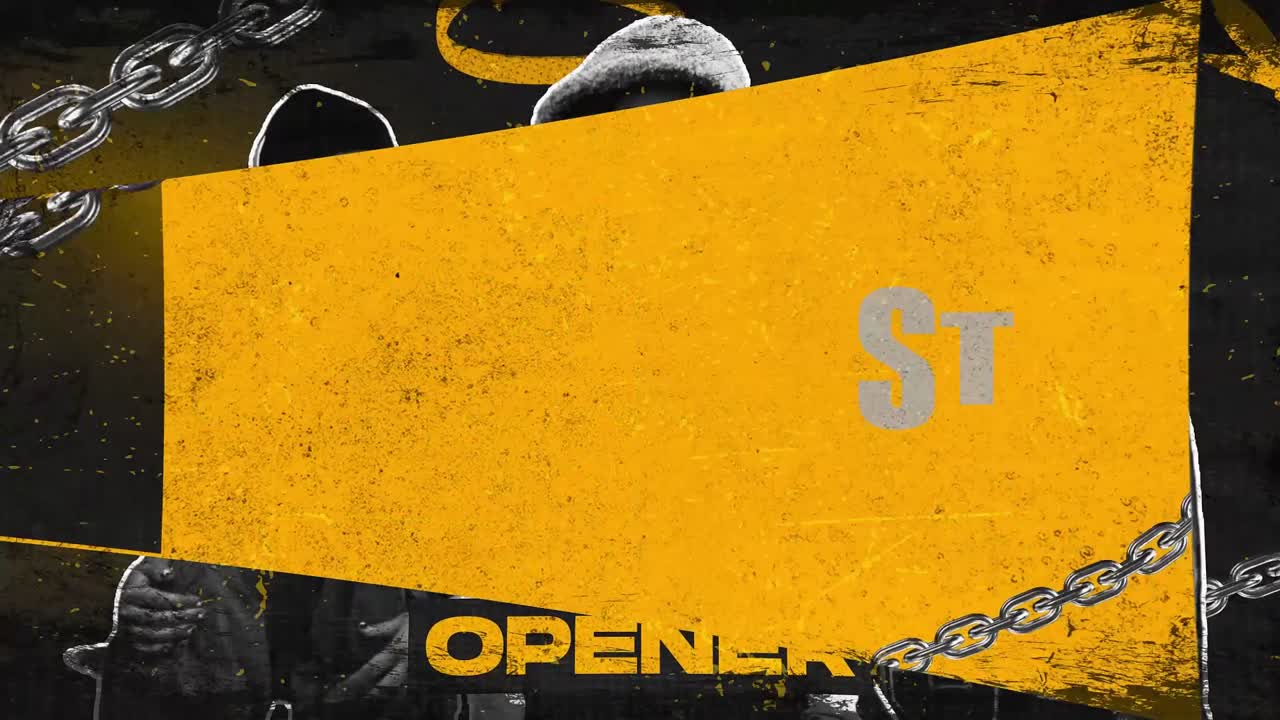 Un moderno template di motion graphics progettato per contenuti video di introduzione grunge.