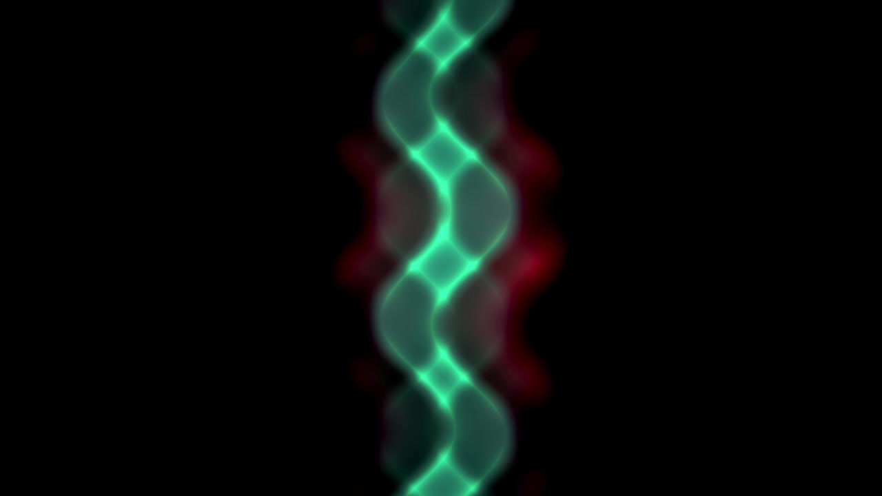 Linea al Neon Verde Ondulata Astratta che Ondeggia su Sfondo Nero