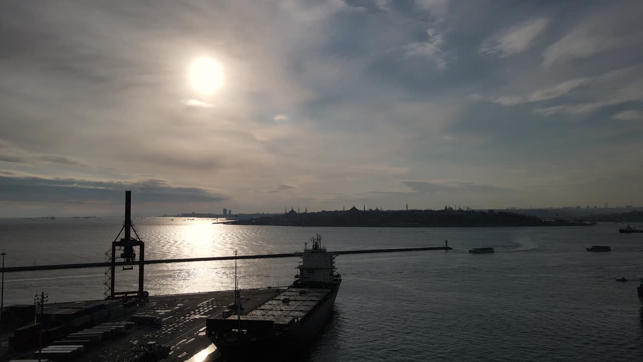 하렘 항구 드론 비디오 우스쿠다르 이스탄불