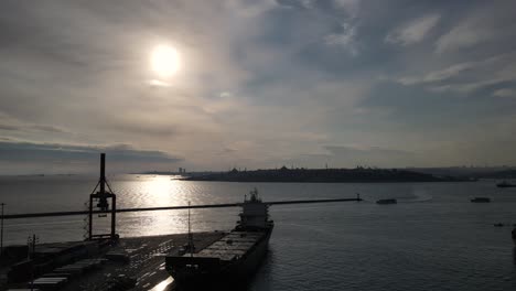 harem harbor drone video uskudar istanbul turkey