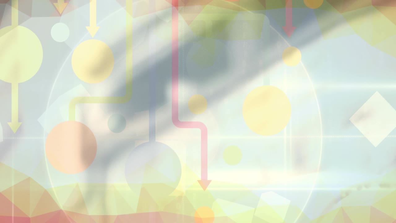 흐릿한 배경 위에 디지털 아이콘이 있는 지구의 애니메이션