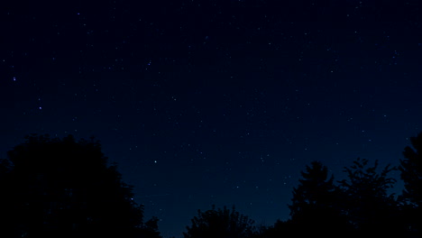 the beauty of the night sky and the stars rotating around the north star with airplane streaks and meteors