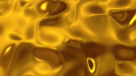 golden wave liquid background. glamour satin lava texture 3d rendering loop 4k