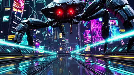 cyberpunk city attack